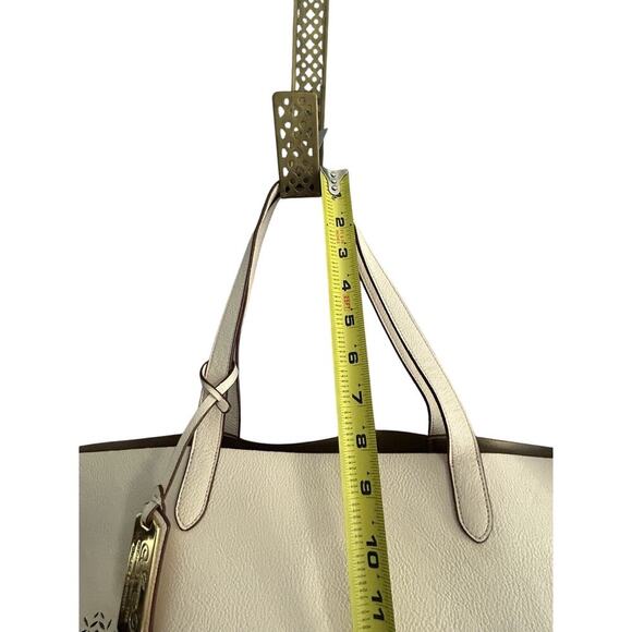Ralph Lauren Laser Cut Perforated Chantilly Classic Tote Bag & Clutch Ivory Read - Picture 13 of 16